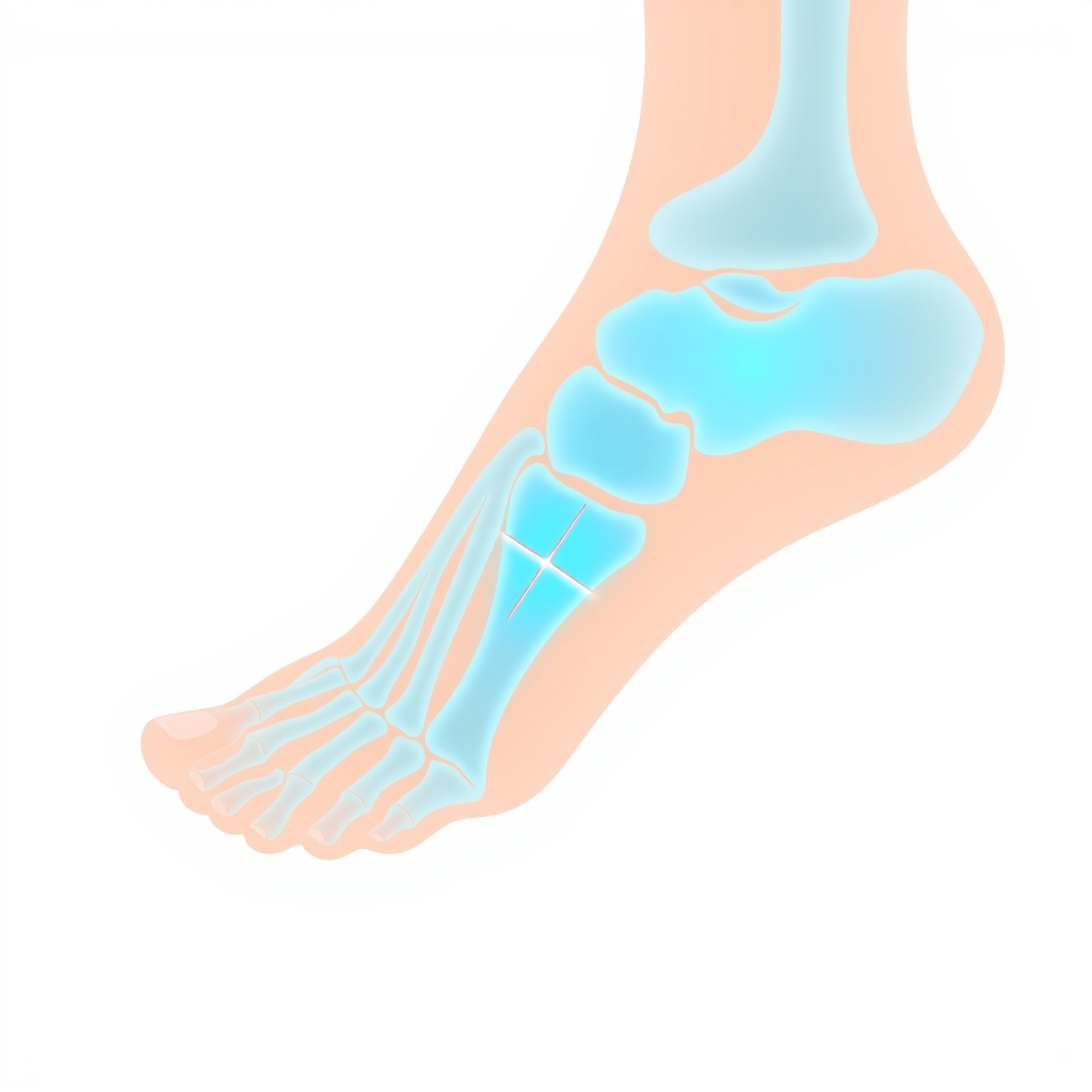 Illustration of a foot fracture on X-ray — Sharma Foot & Ankle Specialist, Plano TX