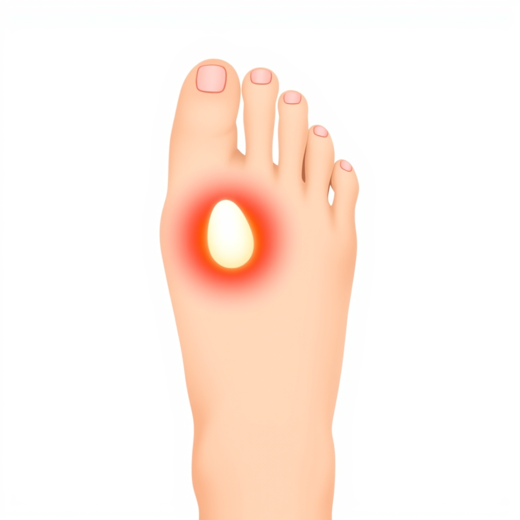 Illustration of gout in the big toe joint — Sharma Foot & Ankle Specialist, Plano TX