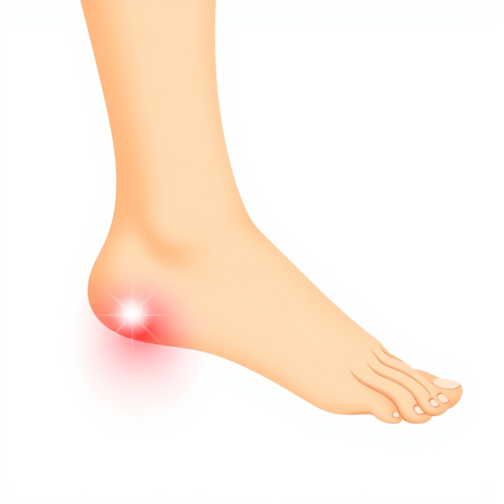 Illustration of plantar fasciitis — inflamed heel and arch — Sharma Foot & Ankle Specialist, Plano TX