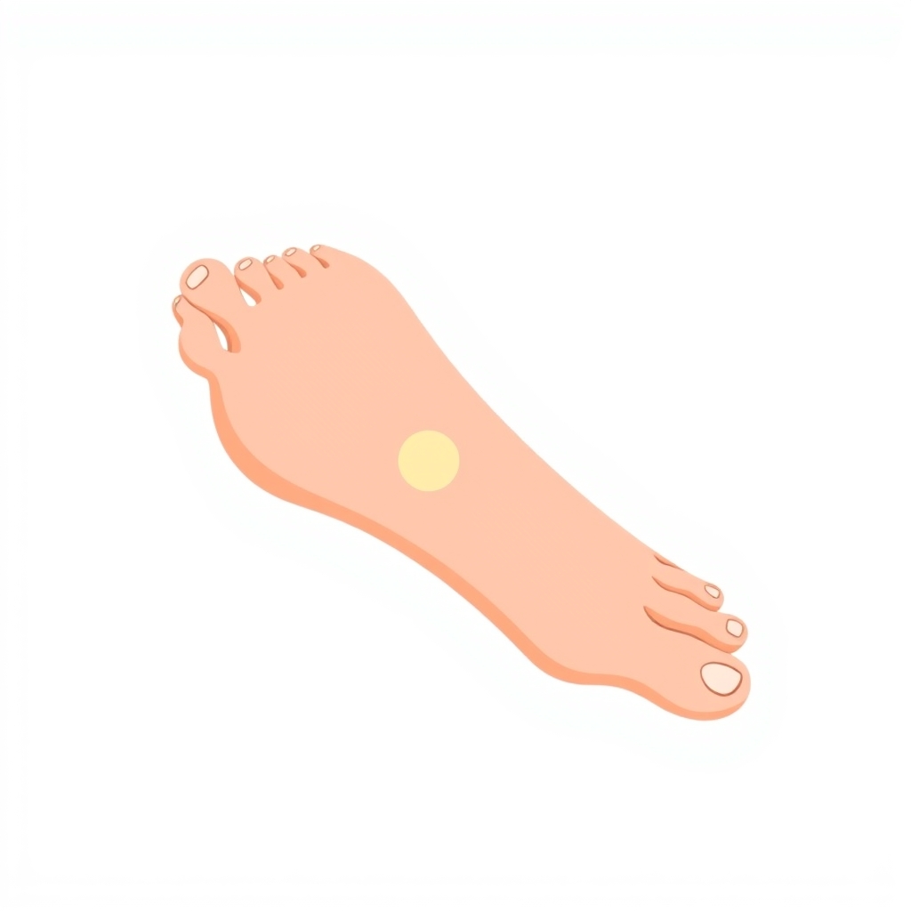 Illustration of a plantar wart on the sole — Sharma Foot & Ankle Specialist, Plano TX